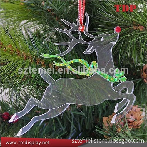 clear acrylic reindeer hanger for Christmas tree